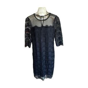 BCBG Paris Black Lace & Sheer Mesh Dress Size 0